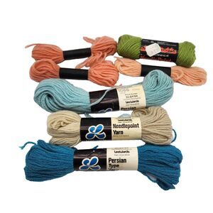 Mixed Lot of Vintage NOS Persian Wool Needlepoint Crewel Yarn 7 Skeins